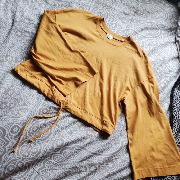 Wilfred wide sleeve drawstring crop top - Picture 1 of 6